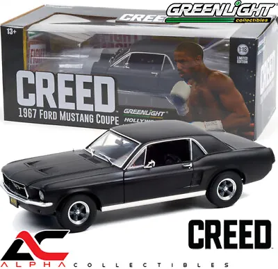 Greenlight 13611 1:18 1967 Ford Mustang Coup (matt Black) Adonis Creed • $65.95