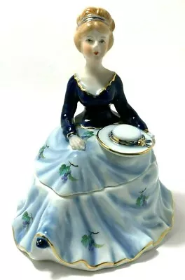 Vintage  Limoges China  Victorian Lady  Trinket Box  6.5  • $38.38