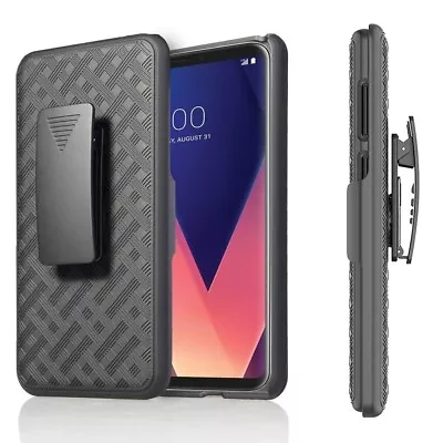 For LG G7 ThinQ - Armor Shell Case Combo Belt Clip Holster Cover W Kickstand • $10.54