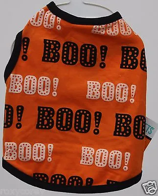 Halloween Martha Stewart Orange & Black Boo! Boo! Pet Dog Shirt Large NWT • $19.99