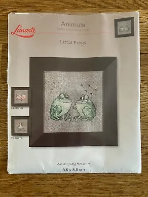 LanArte LITTLE FROGS On Linen By Judy Rossouw Cross Stitch Kit NEW • £10