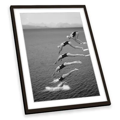 The Beauty Of Diving Ocean Dive Board FRAMED ART PRINT Picture Portrait Artwork • $53.45