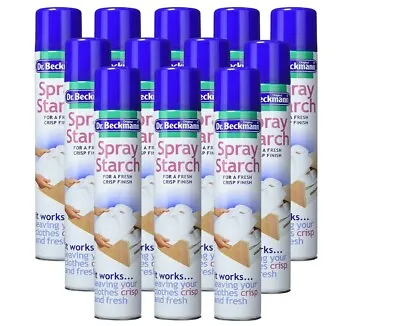 12x Dr Beckmann Laundry Spray Starch For Fresh Crisp Finish In Clothes 400ML Can • £34.99