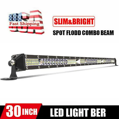 30inch Slim LED Work Light Bar Single Row Spot Flood Combo Truck SUV ATV 4WD 32  • $71.41