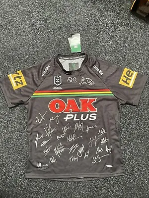 $450 • Buy Penrith Panthers 2021 Rugby League Team Signed Home Jersey