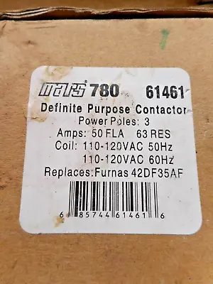 MARS 780   61461 / 42DF35AF - Contactor 3 Pole 50 Amp 120 Volt Coil • $90