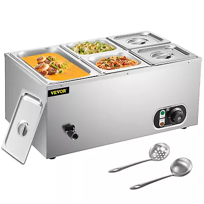 VEVOR Commercial Food Warmer 1X1/3GN & 4X1/6GN Pan Bain Marie Soup Warmer Buffet • $184.99