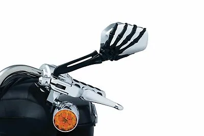 $123.76 • Buy Kuryakyn Skeleton Black Hand Chrome Mirrors Set Motorcycle Harley Honda Indian