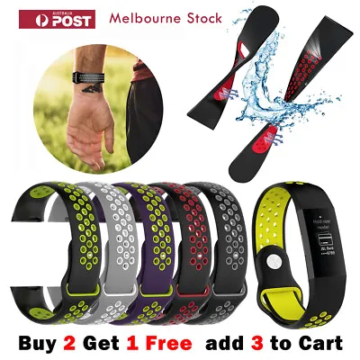 $6.99 • Buy Fitbit Charge 4 Band Charge 3 /SE Sports Silicone Dual Color Replacement Straps