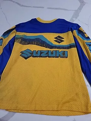 Vintage Suzuki Motocross Jersey Yellow And Blue • $99