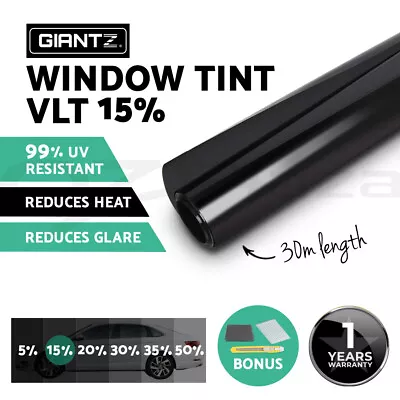 Giantz Window Tint Film Roll 15% VLT Car Auto Home 152cm X 30m Tinting Tools • $77.95