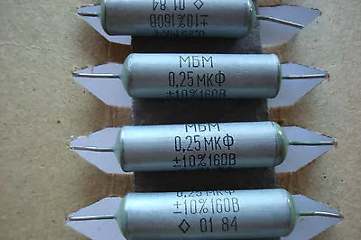 0.25 UF 160 V Paper Capacitors.MBM Box Of 50. NOS. • $11