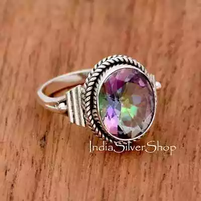 Mystic Topaz Ring 925 Sterling Silver Ring Mystic Topaz Gemstone Ring • $9.59