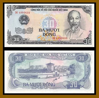 Vietnam (Vietnamese) 30 Dong 1985 (1986) P-95 Banknote Unc • $64.99