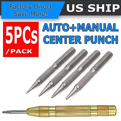 5 Pc Nail & Center Punch Set Mark Point Drilling Screws 1/32  1/16  3/32  1/8  • $7.95