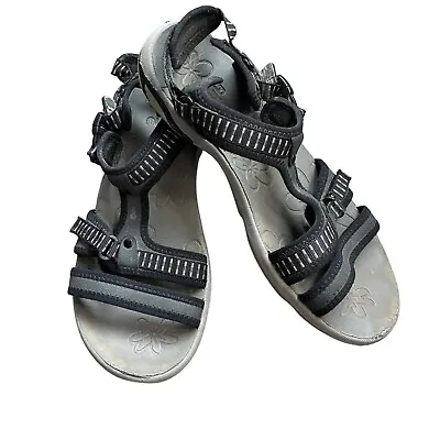 Ahnu Women's Black Gray Moonstone Gladiator Sandals Size 8 • £23.65