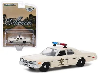 1/64 Greenlight Hazzard County Sheriff 1975 Dodge Monaco Police Cream 30140 • $7.75