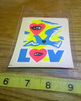 Original Vintage IMPKO 1960's Luv Hippie Peace Flower Power  Water Decal #1 • $10