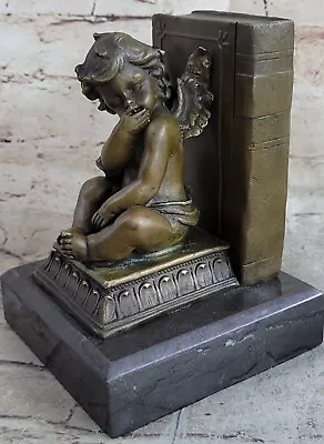 Bronze Pan Thinker Boy Cherub Statue Signed Moreau French Handcrafted Sculpture • $249