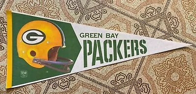 Vintage 1970s GREEN BAY PACKERS NFL 3D Helmet Logo 30 X 12 Full Size Pennant • $12.99