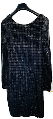 Size 6 Velvet Short Festive Dress ExHigh Street Black Shiny New Cocktail Formal • $12.42