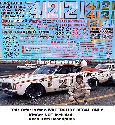 Nascar Decal #21 Purolator 1969 Mercury Donnie Allison 1/25 • $22