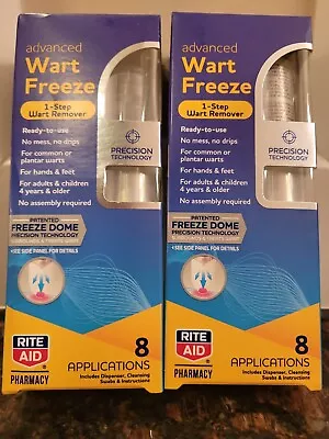 $25.99 • Buy 2( Two)RITE AID Advanced WART FREEZE  Dome 8 Applications,incl.Dispenser & More