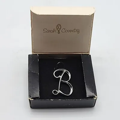 Sarah Coventry Vintage Silver Tone Letter B Initial Pin Brooch New Old Stock • $11.99