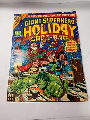 1976 #13 GIANT SUPERHERO HOLIDAY GRAB-BAG MARVEL TREASURY EDITION Boxed KT10158 • $9.95