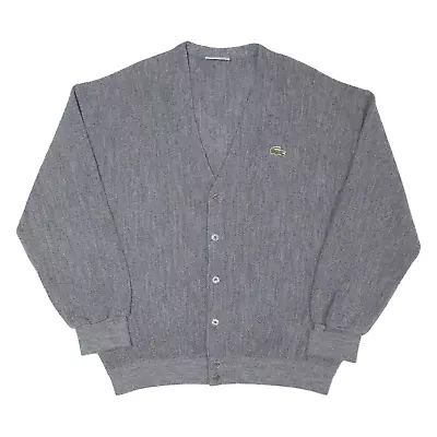 LACOSTE CHEMISE Mens Cardigan Grey Tight Knit Wool XL • £34.99