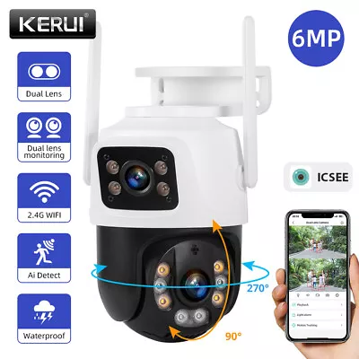 KERUI Wireless Wi-Fi Dual Lens Security CCTV Home IP Camera Outdoor Watrerproof • $43.69