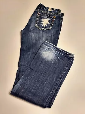 Mek Denim Womens 29x34 Dark Wash Distressed Denim Jeans - GREAT CONDITION • $15.99