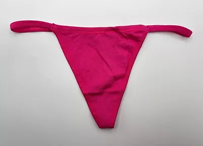 Victoria's Secret Panties NWT Size Large L PINK Cotton Logo G-String Thong NEW • $7.10