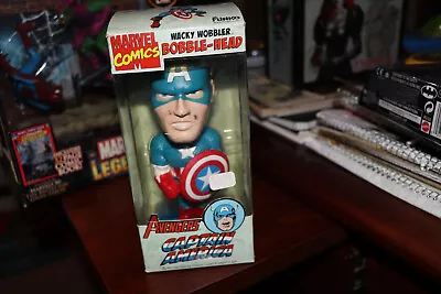 Funko Marvel Comics Wacky Wobbler Bobble-head Avengers Captain America 2008 NIB • $7.99