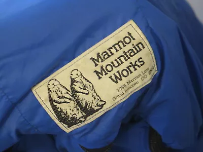 VTG USA MARMOT DOWN MUMMY SLEEPING BAG Dual Zp Toe RHZ 78x30 LONG  XLNT Loft EUC • $99.99