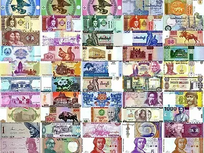 100 Pieces Of Different World Mixed Foreign Banknote Set Currency UNC W/COA • $34.99