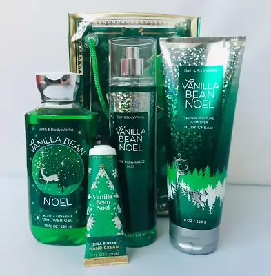 Bath & Body Works Vanilla Bean Noel Body Mist Cream Shower Hand Cream Gift Set • $21.39