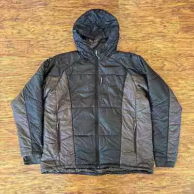 Mountain Hardwear Grey Black Technical Full Zip Medium Weight Puffer Jacket XXL • $95