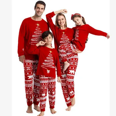 Christmas Family Matching Pyjamas Adult Kids Nightwear Xmas Pajamas Pjs Set UK • £11.99