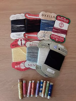 23 Vintage Mending Wools & Thread - Egelhaaf Chadwicks Wenzel Oxella Peri-Lusta • £10