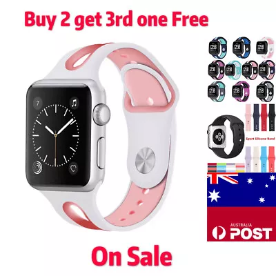 $5.99 • Buy Apple Watch IWatch Series 6/5/ 4/3/2/1 38/42mm Silicone Band Bracelet Strap