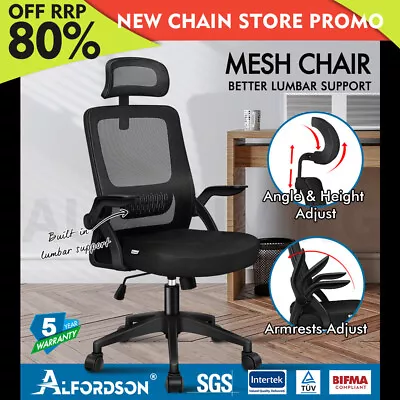 ALFORDSON Mesh Office Chair Executive Fabric Seat Tilt Gaming Racing Computer • $84.79