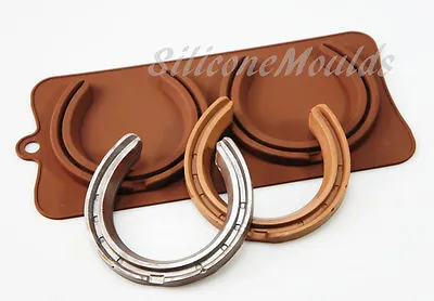 Chocolate HORSE SHOE Horseshoe Silicone Mould Cake Decorating Farrier Soap Resin • £7.99