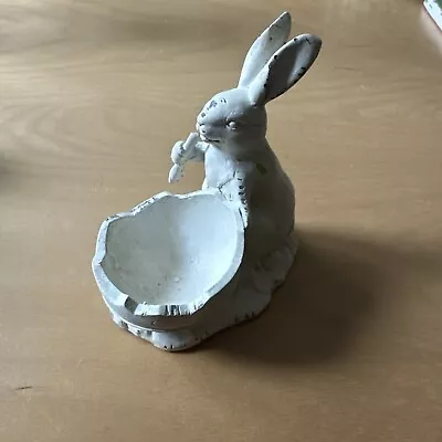 New Gisela Graham White Rabbit Bunny Egg Cup Kids Easter Gift • £6.75