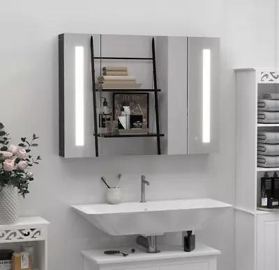 LED Lighted Medicine Cabinet With Mirror 35.5 W X 25.5 H • $220