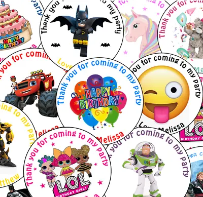 Personalised Birthday Stickers Labels Thank You For Coming To My Party Bag Seals • £2.65