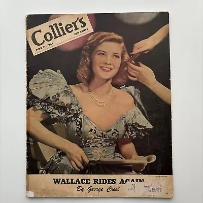 Collier's Magazine June 17 1944 - Wallace Rides Again By George Creel WWII Era • $9.99