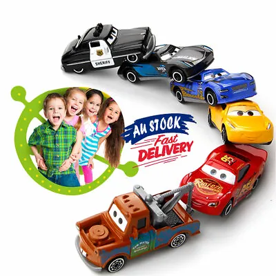 6Pcs Pixar Cars Toy Racer Collection Diecast McQueen 3 Lightning XMAS Set New • $16.99