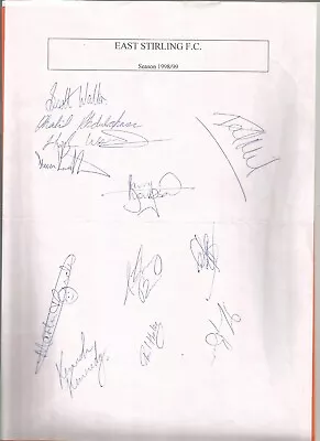 1998/99 EAST STIRLINGSHIRE Autographs & Signed Headed Paper     • £7.49