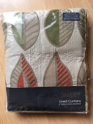 £14.99 • Buy One Pair Of Montgomery Lined Curtains 46 Width X 54 Drop